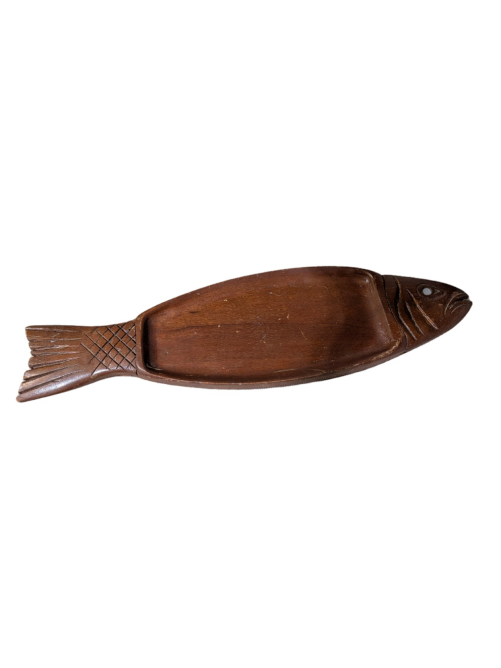 Unbranded Wooden Fish Shaped Serving Tray One Size Brown